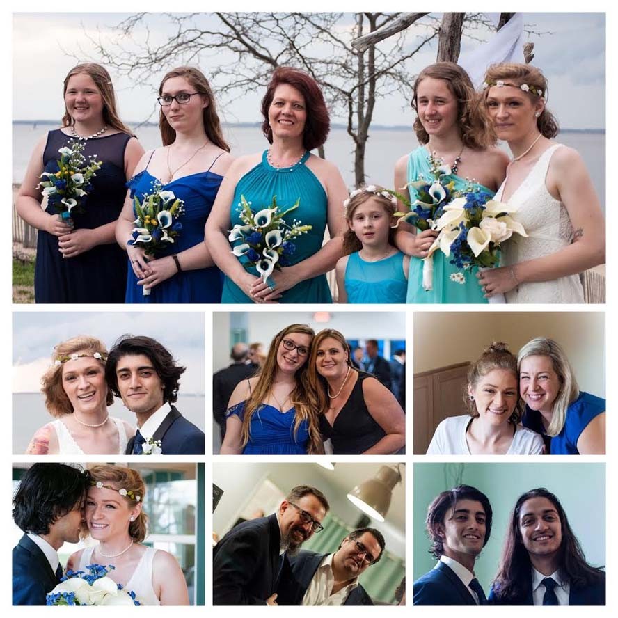 Collage of photos from wedding