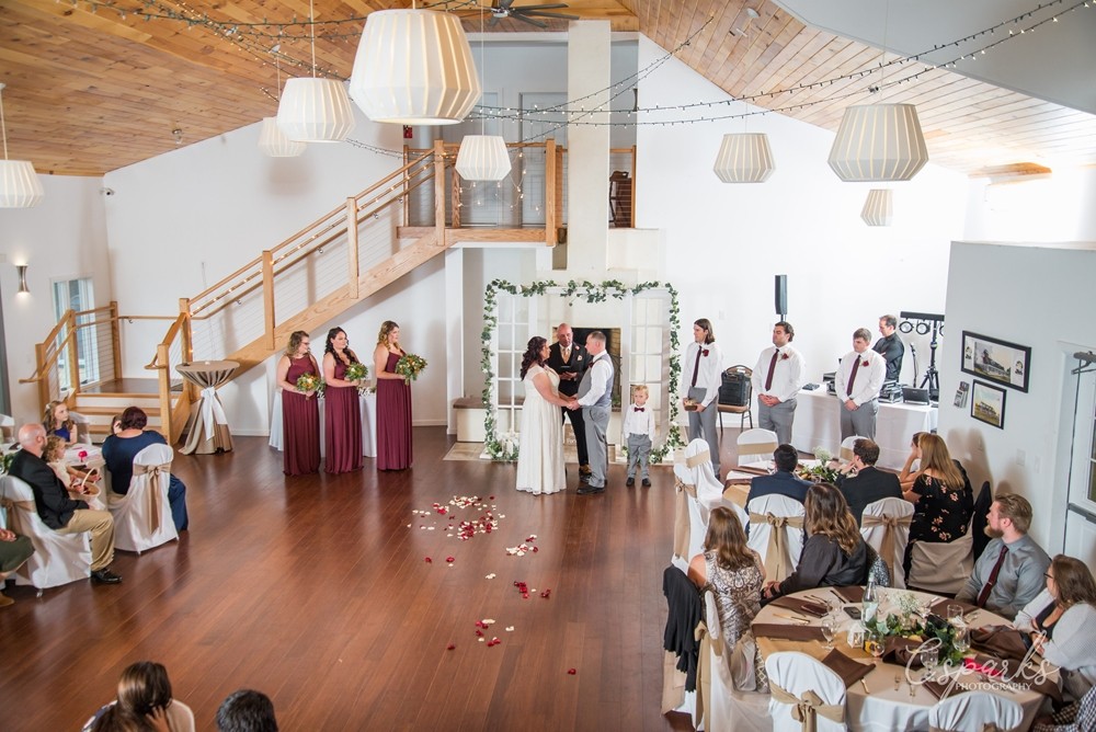 Wedding inside the Inn, in the ballroom